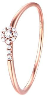 Ayoiow Roségold Ringe Frauen 9K Stapelbarer Dünner Ring Damenring Hochzeit