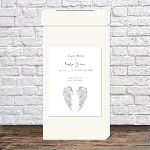Dotty about Paper - Funeral Post Box - Grey Angel Wings