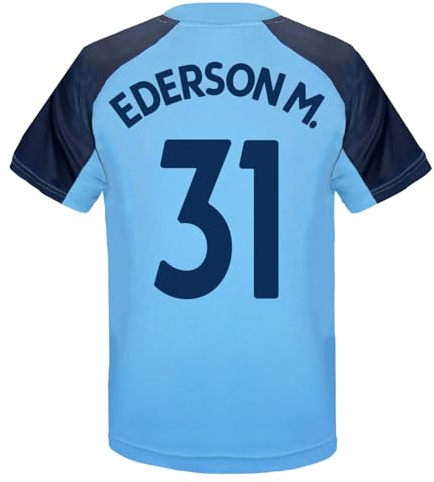 Manchester City F.C. Boys Ederson M. 31 Poly T-Shirt Sky Blue 6-7 Years