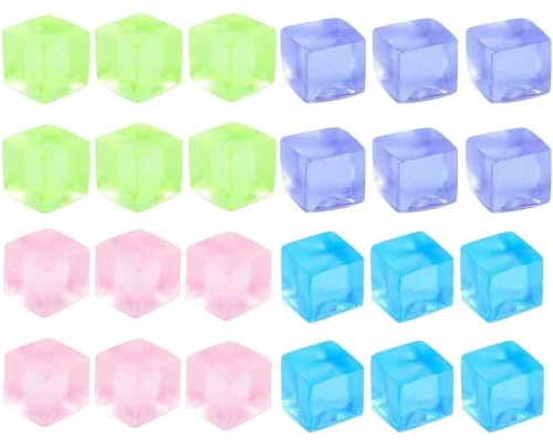 24Pcs Stress Balls Fidget Toys Adults, Ice Cube Toys - Square Squeeze Ball Toys, Squeeze Toys - Small, Stress Balls for Adults, Easter, Christmas, Party Favors, Stocking Stuffers