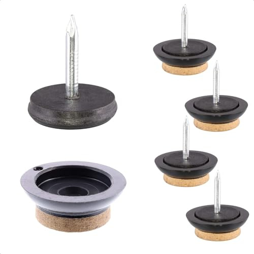 Wagner QuickClick® Filzgleiter Möbelgleiter Stuhlgleiter 4er-Set zum Nageln - 4X Basis+Gleitaufsatz austauschbar - Wollfilz Ultrasoft Slim - Durchmesser Ø 20 mm - Made in DE - 16780380
