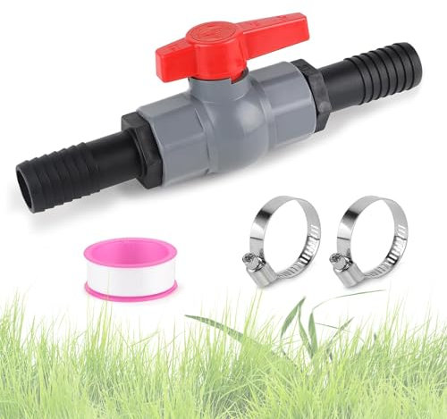 Kugelhahn mit Schlauchverbinder, Poolschlauch 2-Wege Ventil, PVC Kugelhahn, Absperrventil mit Innengewinde 40mm und Schlauchtüllen 32mm, Pool Poolventil für Hausgärten, Terrassen, Schwimmbädern