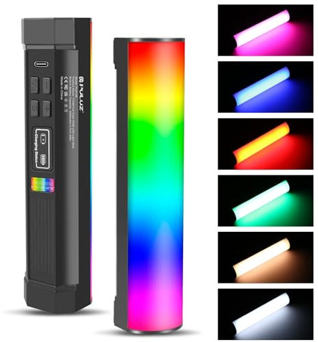 Portable Photography Light Wand, RGB Handheld LED Light Stick, Magnetic Studio Light Bar with 2600mAh Rechargeable,Dimmable Colours,2500K-6500K Adjustable for Photography (17cm)