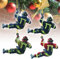 4 Stück Feuerwehrmann Weihnachtsschmuck, Weihnachtsbaum Feuerwehrmann Acryl Ornamente, Feuerwehrmann Acryl Ornamente Zum Aufhängen, für Wandfenster, Baum