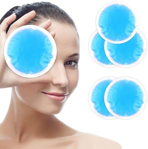 Kühlpads Klein (6 Stück mit Vlies-Hülle) Augen Kühlkissen Kalt-Warm Kompresse, Mini Kleine Kühlpads für Kinder, Augen, Stillen, Weisheitszahn, Nase, Wiederverwendbar