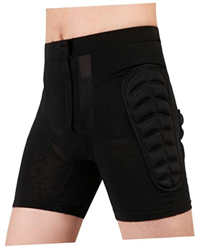 KOMBIUDA Schwarze Snowboard-schutzausrüstung Für Skifahren Skaten Und Mountainbiken Mit Rundumpolsterung Für Hüfte Oberschenkel Und Steißbein Atmungsaktives Gewebe Verstellbarer Taillenband