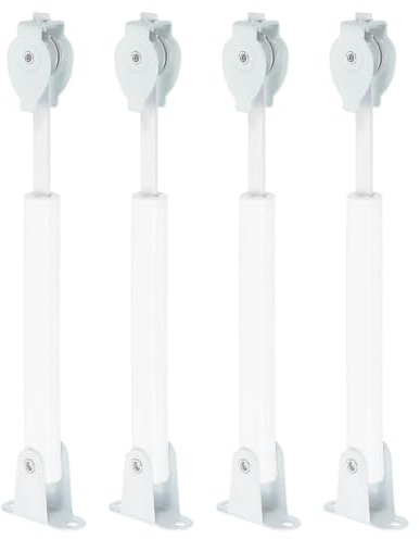 sourcing map 4 tensores universales de cable con resorte, poleas de varilla de tensión de cuerda de metal, barra de tensión ajustable para trabillas de cable y cortinas verticales