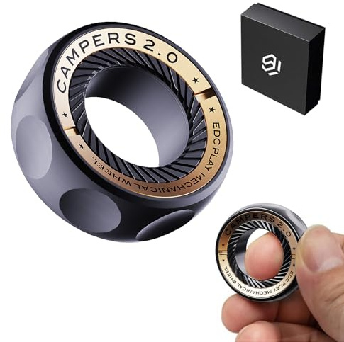 Fidget Spinner zum Stressabbau - DIY Magnetischer Fidget Ring mit fesselnden Geräuschen, EDC Edelstahl-Spielzeug für Erwachsene & Jugendliche, perfekt für Arbeit, Studium, Warten, Geschenk und