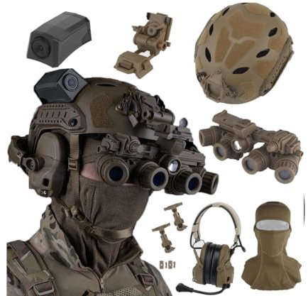 Casque d'airsoft avec suppression du bruit avec GPNVG sans fonction NVG, masque cagoule respirant, équipement de chasse en plein air (BK)