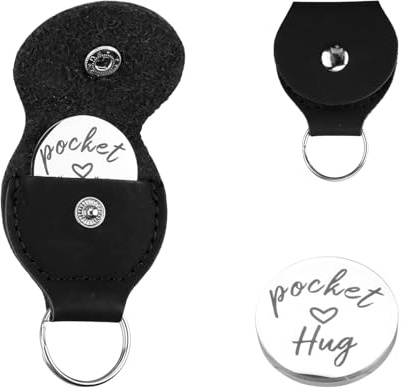 Tabanzhe Little Pocket Hug Token-Long Distance Relationship Gift Keepsake Thinking of You Gifts Inspirational Double-Sided Coin Pocket Hug for Men Women Friends Friendship Gifts