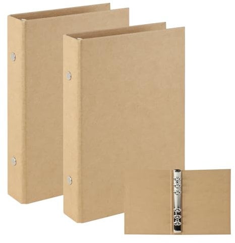 Dzmuero Ringbuch A6 6 Ringe, Ringbuch a6 nachfüllbar, 2 Stück A6 Ordner mit 6 Ringen zum Hinzufügen von Broschüren-Cover Papiere Lose Blätter