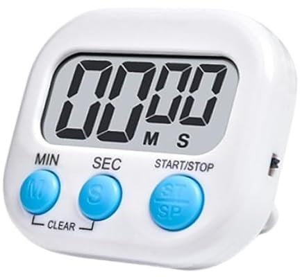 SNZ Temporizador digital, cronómetro, temporizador de cocina, temporizador de cocina, temporizador digital, cronómetro, para escuela, oficina, deportes, cuidado de la piel, tiempo libre (blanco)