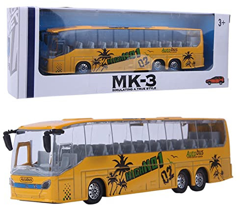 1:50 Simulations -Transit -Bus -Modellspielzeug mit Licht und Musik, Belastbar und, Geeignet für, Exquisite Verarbeitung (Yellow)