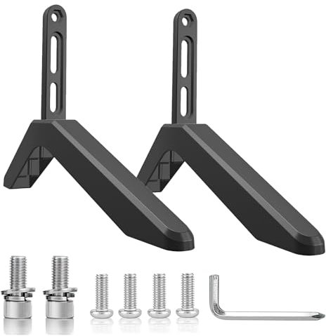 teasteam TV Stand Replacement TV Stand Legs Plastic TV Base Pedestal Feet with Screws Table Top TVStand Base Legs for Most 32-65”LCD LED Plasma Flat Screen TV Compatible with TCL Sony Xiaomi