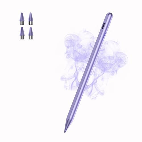 Penna per Tablet, Tablet Pencil per Touch Screen Compatibile con iPhone/Samsung/Huawei/Lenovo/Android Smartphone & Tablet, Penna Magnetica Ricaricabile Tablet Penna (Viola)