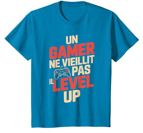 Geek Homme Humour Gamer Idée Cadeau Drôle Gaming Level Up T-Shirt