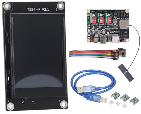 Telituny Graveur-Steuerplatine, MKS DLC32 V2.1 Mainboard 32-Bit ES P32 Graviermaschine WIFI Controller mit 2,4 Zoll Touchscreen, A4988 Schrittmotor Treiber Kompatibel GRBL/LightBurn für NEMA17/NEMA23