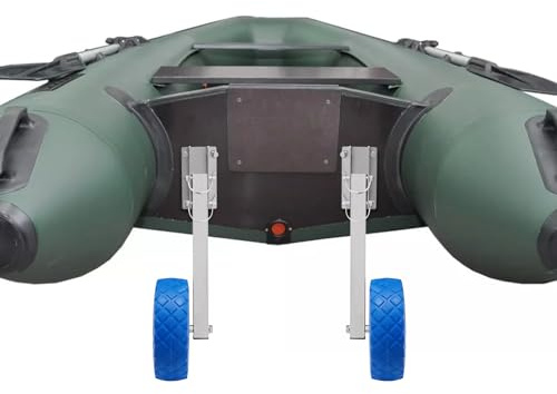 Repomanda, Roues de transport pour bateau pneumatique, capacité de charge 150 kg, pneus de 25 cm, cadre amovible en acier inoxydable, pour remorques, plage, camping, sports nautiques, montage facile