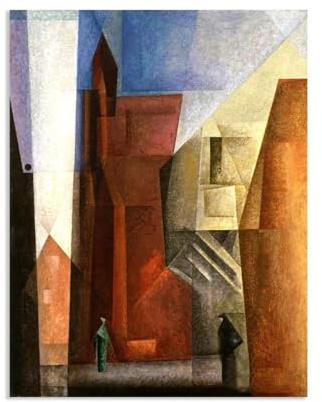 Hau3sh3a Kunstdruck auf Leinwand Lyonel Feininger Stadttorturm Leinwandbild Expressionismus Wandkunst Lyonel Feininger Bild auf Leinwand Heimdekoration70x50cm(28x20in) Nur Leinwand