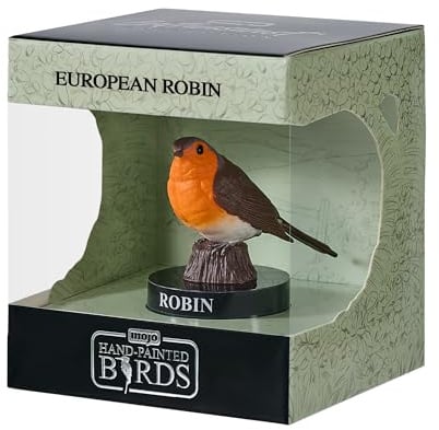 MOJO | Europäisches Rotkehlchen Gartenvogel-Enthusiasten-Kollektion Serie 1, handbemalte Figuren, Wildtier-Sammlerstücke, Spielzeug, detaillierte Skulpturen mit QR-Code für interessante Fakten