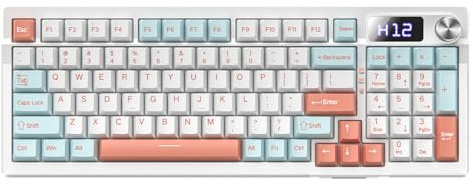 KieTeiiK Interconnected Mechanical Keyset with Digital Tube Display 5 Layer Sound Dampening Structure and Audiovisual Control Handle Game Office Use Professional Ergonomic Keyset