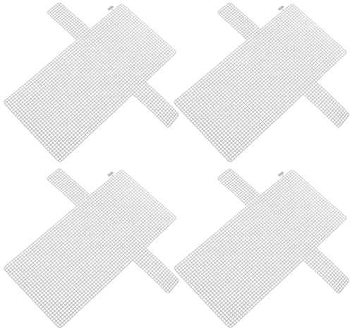 Ipetboom 4 Láminas de Malla de Plástico para Manualidades Paneles para Hacer Bolsos DIY Tamaño Pequeño Diseño de Rejilla Resistente Kit para Hacer Bolsas y Bordados de Crochet