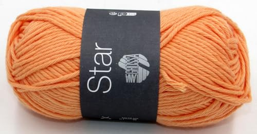 LANA GROSSA Star | Topflappen-Baumwolle | Handstrickgarn aus 100% Baumwolle | 50g Wolle zum Stricken & Häkeln | 90m Garn FB 125