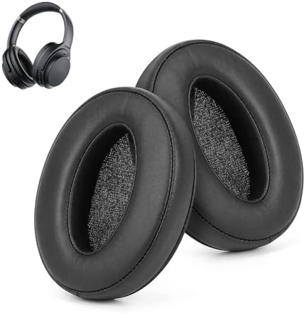 Ersatz Ohrpolster für Sennheiser HD 400s, HD 450BT - Weiches Proteinleder, Schwarz, Komfortabel und Langlebig
