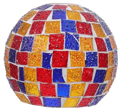 Ciieeo Retro Mosaik Lampenschirm Kugel Glas E26/e27 Farbiger Ersatz für Pendelleuchte Stehlampe Flur Vintage