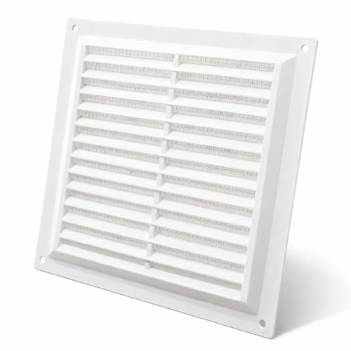 Topolenashop Griglia Ventilazione 170x170 mm Bianca con Rete Antizanzare – Bocchetta Aerazione Quadrata per Muro, Bagno, Cucina e Garage – Griglia Aria in Plastica | 2389315