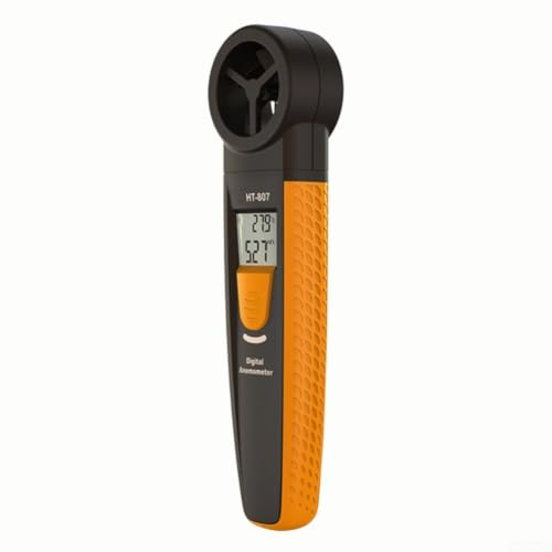 Tidevib Anemometro digitale tascabile per flusso d'aria per velocità, misura temperatura e raffreddamento del vento, commutazione multi unità m/s km/h ft/min per canottaggio, surf, caccia, strumento