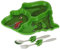 Funwares Kindergeschirr-Set mit T-Rex-Dinosaurier-Motiv, strapazierfähig, geteilter Teller, ideal für wählerische Esser, pädagogische Mahlzeiten, einfache Reinigung, Geschenk für Kleinkinder