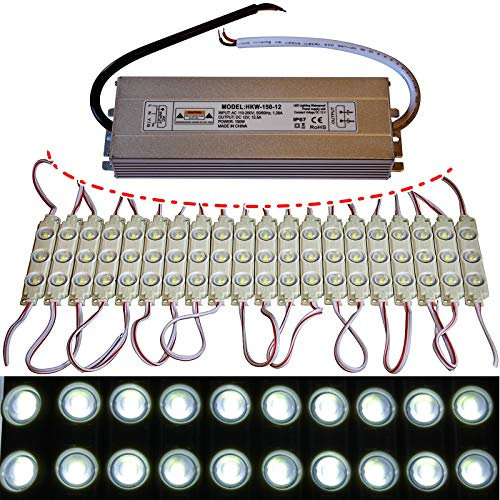 10x-100x LED Module +- Netzteil - kaltweiß 12`000K - 12V - 3x 5730 SMD Werbung (100x mit Netzteil)