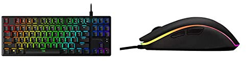 HyperX HX-KB7RDX-US Alloy Origins Core, RGB Mechanische Gaming Tastatur, Tenkeyless, Red switches (US Layout), Schwarz & HX-MC002B Pulsefire Surge - RGB Gaming Maus