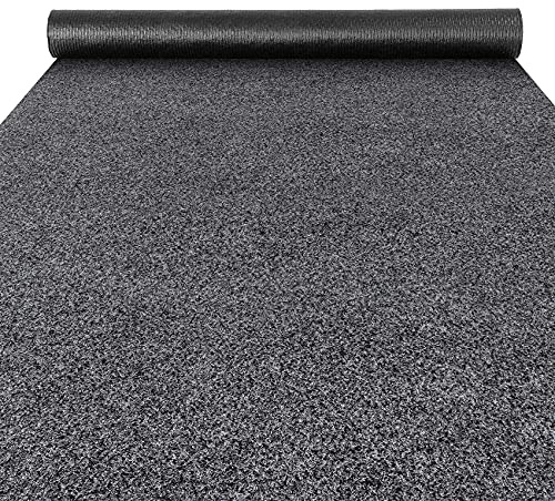 ANRO Fußmatte Schmutzfangmatte Teppich Läufer Sauberlaufmatte rutschfest Indoor Outdoor abwaschbar für Flur Eingang Poet Meterware Grau 260 x 100 cm (Rechteckig)