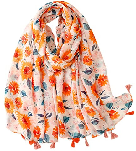 FAIRYGATE Halstuch Damen Mode Stola Vogel Blume Tuch Schal Schmetterling Druck Lange Soft Neck Scarf Wickel Schals & Tücher für Summer Beach Winter 36227
