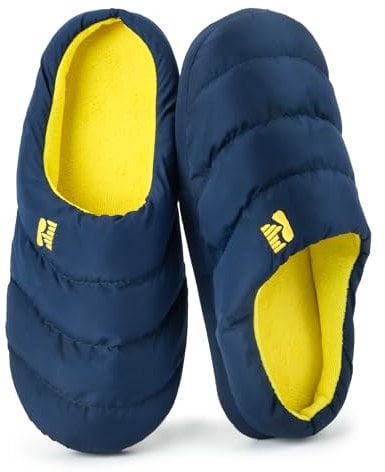 RockDove Pantofola da Campeggio Uomo con Schiuma Memory e Imbottita in Piuma, 44/45 EU, Blu e Mais