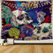 Dremisland Halloween Wandteppich Schädel Tapisserie Pilz Wald Psychedelische Wandbehang Hippie Bunte Wandteppich Tuch Wandtuch Dekoratione für Schlafzimmer Wohnzimmer