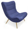 Menzzo Romilly Skandinavischer Sessel, Stoff Blau