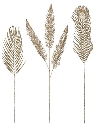 3 x Dekozweig Seoul Kunststoff Gold Länge 65-80 cm