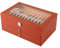 SHZICMY Schreibgeräte Sammlerbox, 24/36 Pcs Display Box Aufbewahrungsbox Geeignet für Stifte, Kugelschreiber, Pens, Leder&Flanell Penbox Veranstalter mit Glasfenster Schubladen (36-bit Orange)