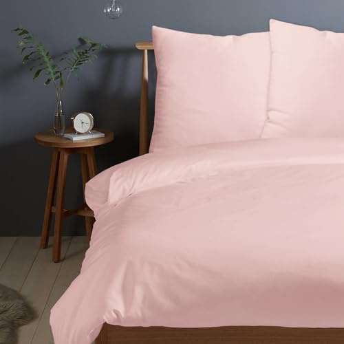 Pizuna Bettwäsche 200x210 + 65x65 Baumwolle Hellrosa 400 Fadenzahl | 2-Teilig 100% Langstaple Baumwolle Bettbezug und Kissenbezug, Mako Satin Bettwäscheset 200x210 + 65x65 Mako Satin