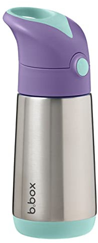 b.box Insulated Drink & Water Bottle | Stainless Steel with Triple Layer Insulation | Keeps Drinks Cold up to 8hrs, Warm up to 6hrs | 350ml/12oz (Lilac Pop)