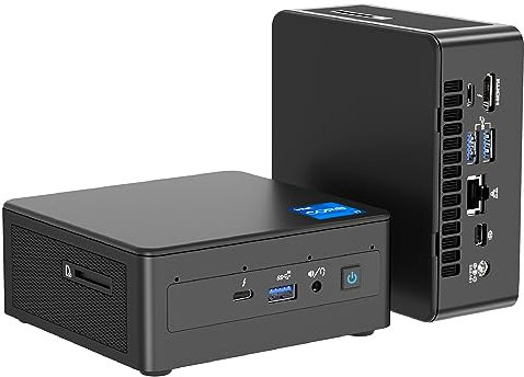 Intel NUC Mini PC, NUC11PAHi7 Desktop PC, Intel® Core i7-1165G7, 32GB RAM, 1TB PCIe SSD Mini Computer Unterstützung für 8K/4K Quad Display/WiFi 6/Bluetooth 5.2/Thunderbolt 3/Win 11 Pro/VESA