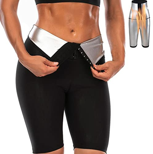 Merlvida Pantalon de Sudation Femmes Sauna Leggings Anti Cellulite Taille Haute Legging Sport Push Up Femme Accélérer Transpiration Compression Pantalon Minceur Effet Sauna pour Jogging Fitness Yoga