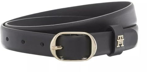 Tommy Hilfiger Damen Gürtel Casual 2.5 cm Ledergürtel, Schwarz (Black), 85