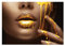 WallArena - Vlies Fototapete Frau Gesicht Sexy Lippen Gold Frauen 254x184 cm - Fototapeten - Tapeten - für Wohnzimmer Schlafzimmer - Vliestapete Wandtapete Tapete 3D Effekt- inkl. Kleister
