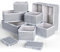 Yidaxing Organizer per Cassetti, Set di 12 Organizzatore per Cassetti Armadio Divisori Pieghevole, Scatole Portaoggetti Adatto per Reggiseni Biancheria Intima Cravatte Calzini (Grigio Chiaro)