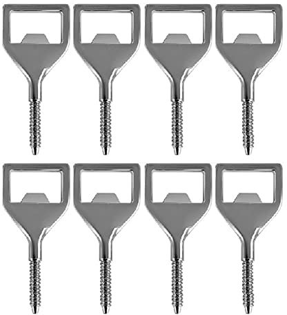 LAUDS Metal Bottles Opener Kits 8 Pack Blank Stainless Steel Opener Insert DIY Metal Beer Opener Square Opener