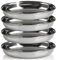 com-four® Cuenco ovalado 4x - Fuentes de metal para servir mezze o antipasti - Cuencos como almacenamiento - Cuenco decorativo brillante para presentar frutas y aperitivos (4x26cm)